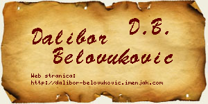 Dalibor Belovuković vizit kartica